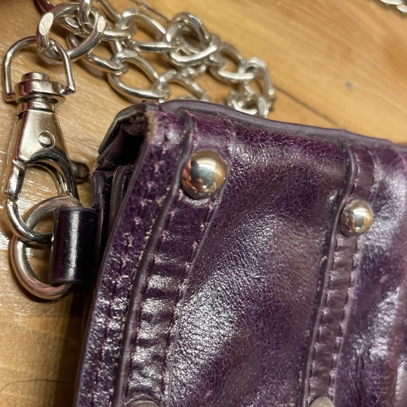 Robert Dice Deep Purple Purse Crossbody Bag Clutch with Studs - Picture 3 of 16